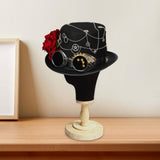 Maxbell Steampunk Floral Top Hat with Flower Goggles Gothic Punk Fedoras Costume S