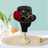 Maxbell Steampunk Floral Top Hat with Flower Goggles Gothic Punk Fedoras Costume S