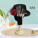 Maxbell Adult Steampunk Floral Top Hat Punk Headgear for Cosplay Festival Masquerade S