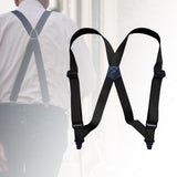 Maxbell Suspenders for Men Adjustable Pants Durable Utility for Wedding Black