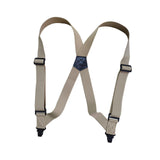 Maxbell Suspenders for Men Adjustable Pants Durable Utility for Wedding Beige