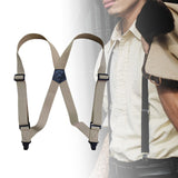 Maxbell Suspenders for Men Adjustable Pants Durable Utility for Wedding Beige