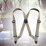 Maxbell Suspenders for Men Adjustable Pants Durable Utility for Wedding Beige