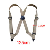 Maxbell Suspenders for Men Adjustable Pants Durable Utility for Wedding Beige