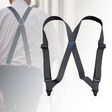 Maxbell Suspenders for Men Adjustable Pants Durable Utility for Wedding Dark Gray