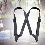 Maxbell Suspenders for Men Adjustable Pants Durable Utility for Wedding Dark Gray
