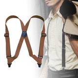 Maxbell Suspenders for Men Adjustable Pants Durable Utility for Wedding Camel