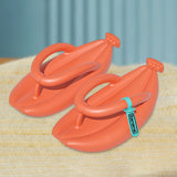 Maxbell Thongs Sandals Banana Slippers Bathroom House Shower Women's Flip Flops Orange 36 37