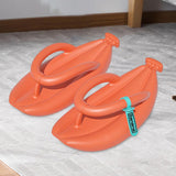 Maxbell Thongs Sandals Banana Slippers Bathroom House Shower Women's Flip Flops Orange 36 37