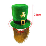 Maxbell ST. Patrick'S Top Hat Irish Shamrock Velvet Hat for Props Decorations Hat Only