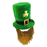 Maxbell ST. Patrick'S Top Hat Irish Shamrock Velvet Hat for Props Decorations Hat Only