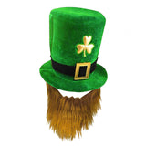 Maxbell ST. Patrick'S Top Hat Irish Shamrock Velvet Hat for Props Decorations Hat Only