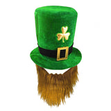 Maxbell ST. Patrick'S Top Hat Irish Shamrock Velvet Hat for Props Decorations Hat Only