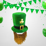 Maxbell ST. Patrick'S Top Hat Irish Shamrock Velvet Hat for Props Decorations Hat Only