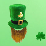 Maxbell ST. Patrick'S Top Hat Irish Shamrock Velvet Hat for Props Decorations Hat Only