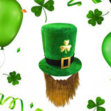 Maxbell ST. Patrick'S Top Hat Irish Shamrock Velvet Hat for Props Decorations Hat Only