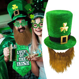 Maxbell ST. Patrick'S Top Hat Irish Shamrock Velvet Hat for Props Decorations Hat Only