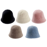 Maxbell Casual Plush Bucket Hat Windproof Womens Fisherman Hat for Camping Winter Beige