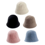 Maxbell Casual Plush Bucket Hat Windproof Womens Fisherman Hat for Camping Winter Beige