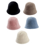 Maxbell Casual Plush Bucket Hat Windproof Womens Fisherman Hat for Camping Winter Beige