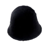 Maxbell Casual Plush Bucket Hat Windproof Womens Fisherman Hat for Camping Winter Black