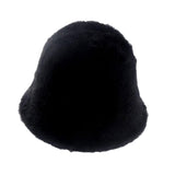 Maxbell Casual Plush Bucket Hat Windproof Womens Fisherman Hat for Camping Winter Black