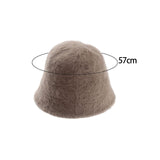 Maxbell Casual Plush Bucket Hat Windproof Womens Fisherman Hat for Camping Winter Khaki