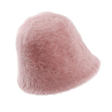 Maxbell Casual Plush Bucket Hat Windproof Womens Fisherman Hat for Camping Winter Pink