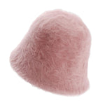 Maxbell Casual Plush Bucket Hat Windproof Womens Fisherman Hat for Camping Winter Pink