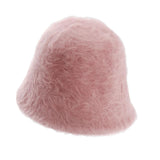 Maxbell Casual Plush Bucket Hat Windproof Womens Fisherman Hat for Camping Winter Pink