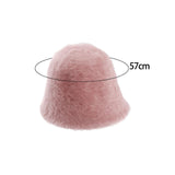 Maxbell Casual Plush Bucket Hat Windproof Womens Fisherman Hat for Camping Winter Pink