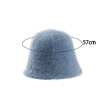 Maxbell Casual Plush Bucket Hat Windproof Womens Fisherman Hat for Camping Winter Light Blue