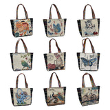 Maxbell Women Canvas Shoulder Bag Vacation Lightweight Shopping Bag Satchel Casual Butterfly Flower
