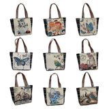 Maxbell Women Canvas Shoulder Bag Vacation Lightweight Shopping Bag Satchel Casual Butterfly Flower