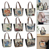 Maxbell Women Canvas Shoulder Bag Vacation Lightweight Shopping Bag Satchel Casual Butterfly Flower
