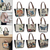 Maxbell Women Canvas Shoulder Bag Vacation Lightweight Shopping Bag Satchel Casual Butterfly Flower