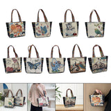 Maxbell Women Canvas Shoulder Bag Vacation Lightweight Shopping Bag Satchel Casual Butterfly Flower
