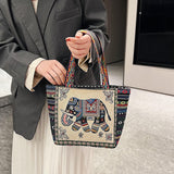 Maxbell Women Canvas Shoulder Bag Vacation Lightweight Shopping Bag Satchel Casual Butterfly Flower
