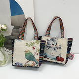 Maxbell Women Canvas Shoulder Bag Vacation Lightweight Shopping Bag Satchel Casual Butterfly Flower