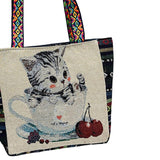 Maxbell Women Canvas Shoulder Bag Vacation Lightweight Shopping Bag Satchel Casual Cat