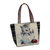 Maxbell Women Canvas Shoulder Bag Vacation Lightweight Shopping Bag Satchel Casual Cat