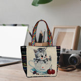 Maxbell Women Canvas Shoulder Bag Vacation Lightweight Shopping Bag Satchel Casual Cat