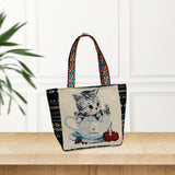 Maxbell Women Canvas Shoulder Bag Vacation Lightweight Shopping Bag Satchel Casual Cat