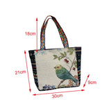 Maxbell Women Canvas Shoulder Bag Vacation Lightweight Shopping Bag Satchel Casual Bird