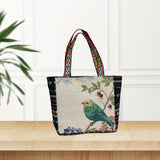 Maxbell Women Canvas Shoulder Bag Vacation Lightweight Shopping Bag Satchel Casual Bird
