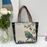 Maxbell Women Canvas Shoulder Bag Vacation Lightweight Shopping Bag Satchel Casual Bird