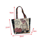 Maxbell Women Canvas Shoulder Bag Vacation Lightweight Shopping Bag Satchel Casual Flower
