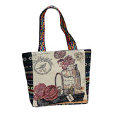 Maxbell Women Canvas Shoulder Bag Vacation Lightweight Shopping Bag Satchel Casual Flower
