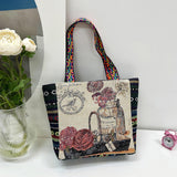 Maxbell Women Canvas Shoulder Bag Vacation Lightweight Shopping Bag Satchel Casual Flower