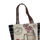 Maxbell Women Canvas Shoulder Bag Vacation Lightweight Shopping Bag Satchel Casual Flower